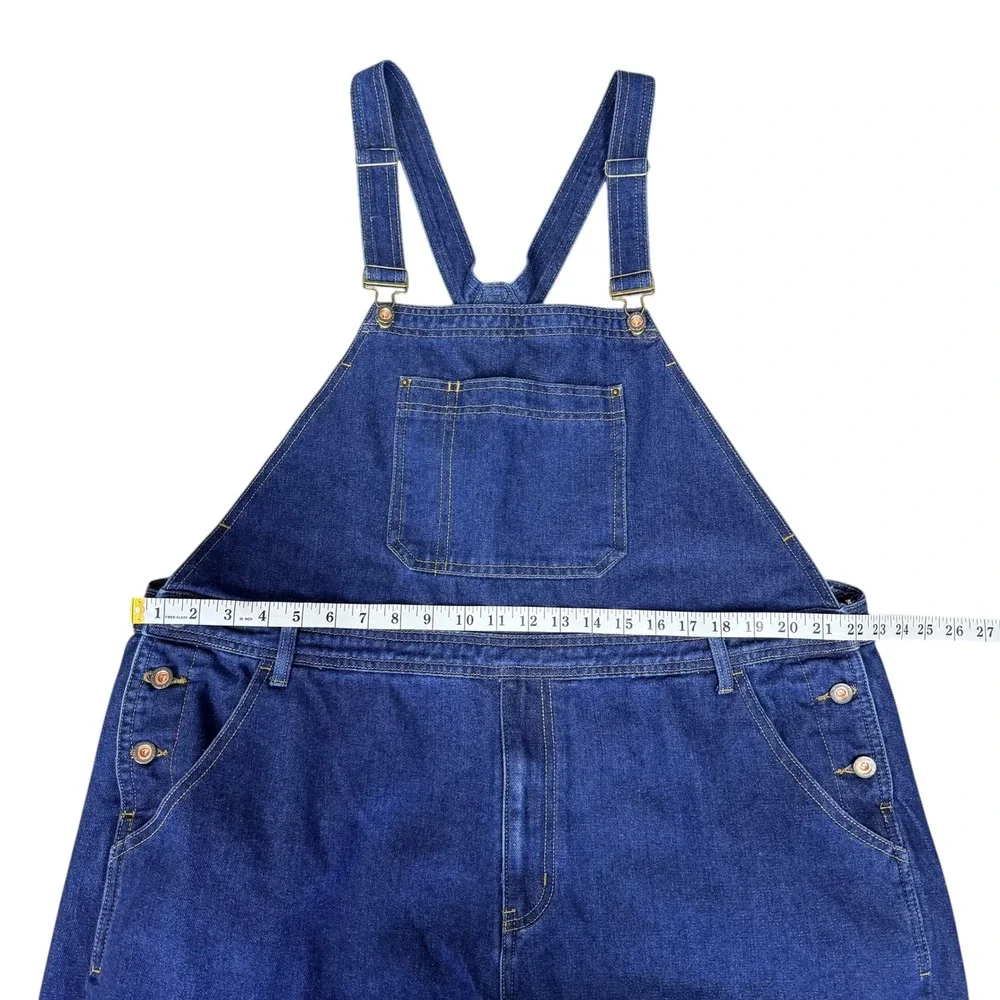 RUNCATI Dark‎ Wash Denim Bib Overalls Baggy Relaxed Fit Carpenter Work Mens XXL